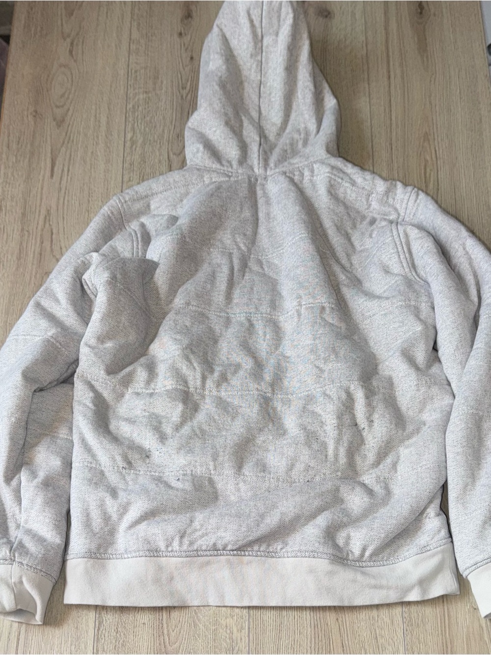 Hurley Light Gray Zip-Up Hoodie Sherpa fur lined Jacket winter jacket - Picture 2 of 4